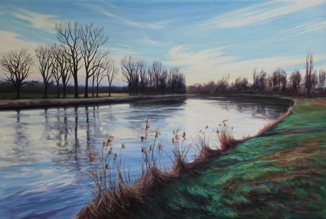 By the river Elbe (80x120 cm)