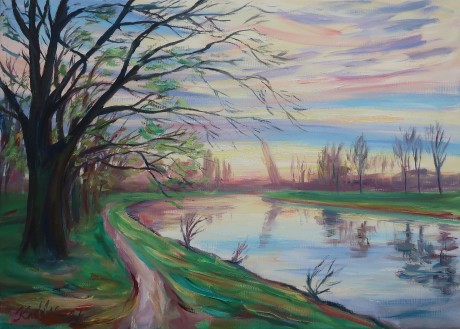 Elbe in spring time (50x70 cm)
