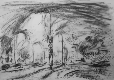 Lights above the road (59x84 cm)