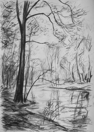 By the river (84x59 cm)