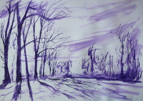 Trees and shadows (30x42 cm)