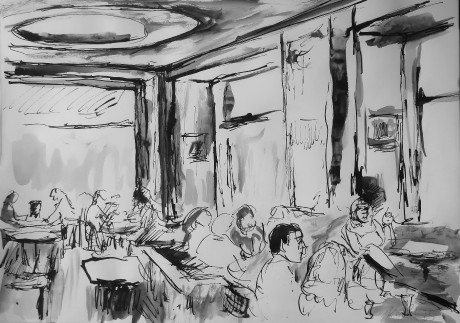 In the Slavia cafe (30x42 cm)
