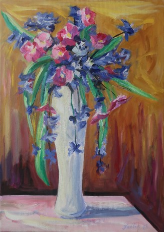  Bouquet in a white vase (70x50 cm)