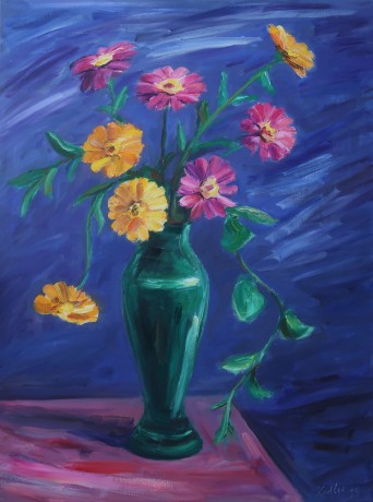  Bouquet of zinnias (80x60 cm)