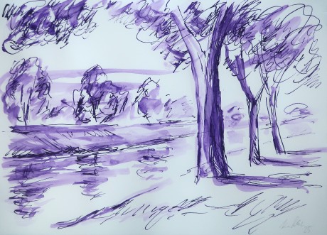 River Orlice in the morning (30x42 cm)