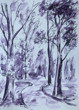 Path in a park (42x30 cm )