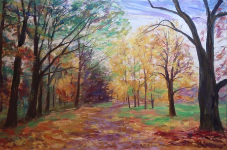 On the way in the park (100x150 cm)