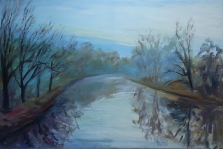 Fog on the river (100x150 cm)