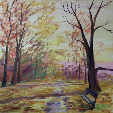 Podzimní cesta (120x120 cm)