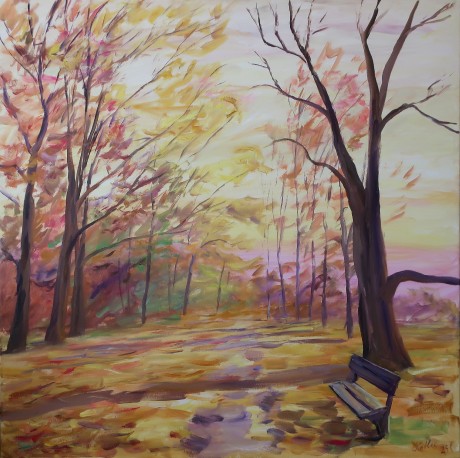 Autumn path (120x120 cm)
