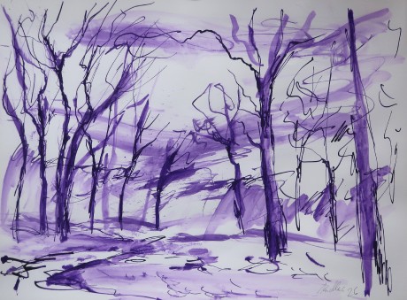 Vítr v listopadovém lese (30x42 cm)