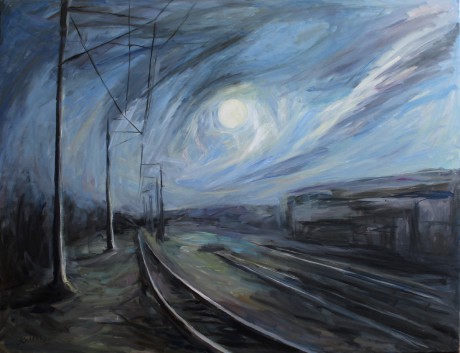 The Moon and the Railway (100x130 cm)