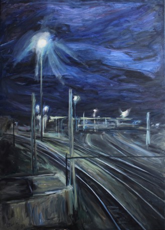 Night railway (100x140 cm)