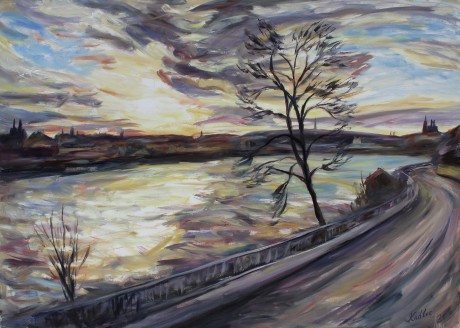 Clouds above the Vltava (140x100 cm)