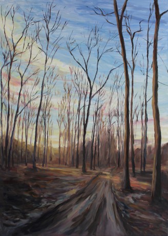 Early evening in a wood (140x100 cm)