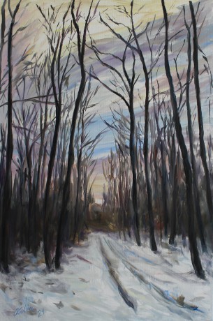 Zasněžená cesta (80x120 cm)