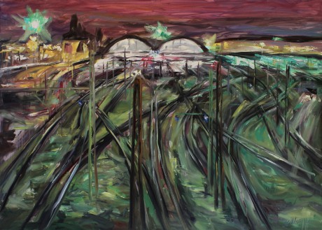 Tangle of tracks (100x140 cm)