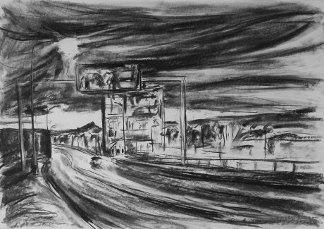Road in the early morning (84x59 cm)