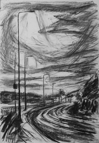 Evening under the Letná (59x84 cm)