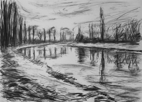 Early spring on the Elbe (84x59 cm)