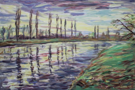 Elbe in early spring (100x150 cm)