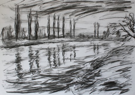 Elbe in early spring (84x59 cm)