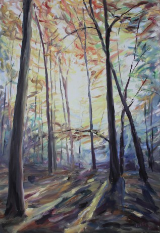 Jas v podzimním lese (90x130 cm)