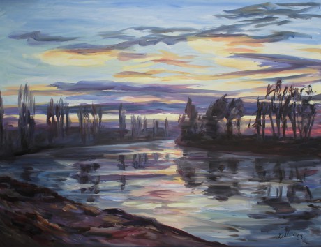 Evening Elbe (100x130 cm)