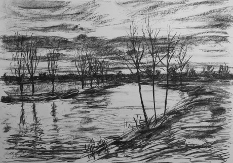 On the riverbank (59x84 cm)