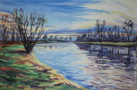 Elbe in the early spring (100x150 cm)