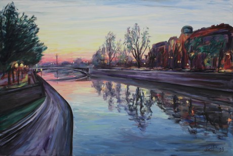 Evening on the waterfront (80x120 cm)