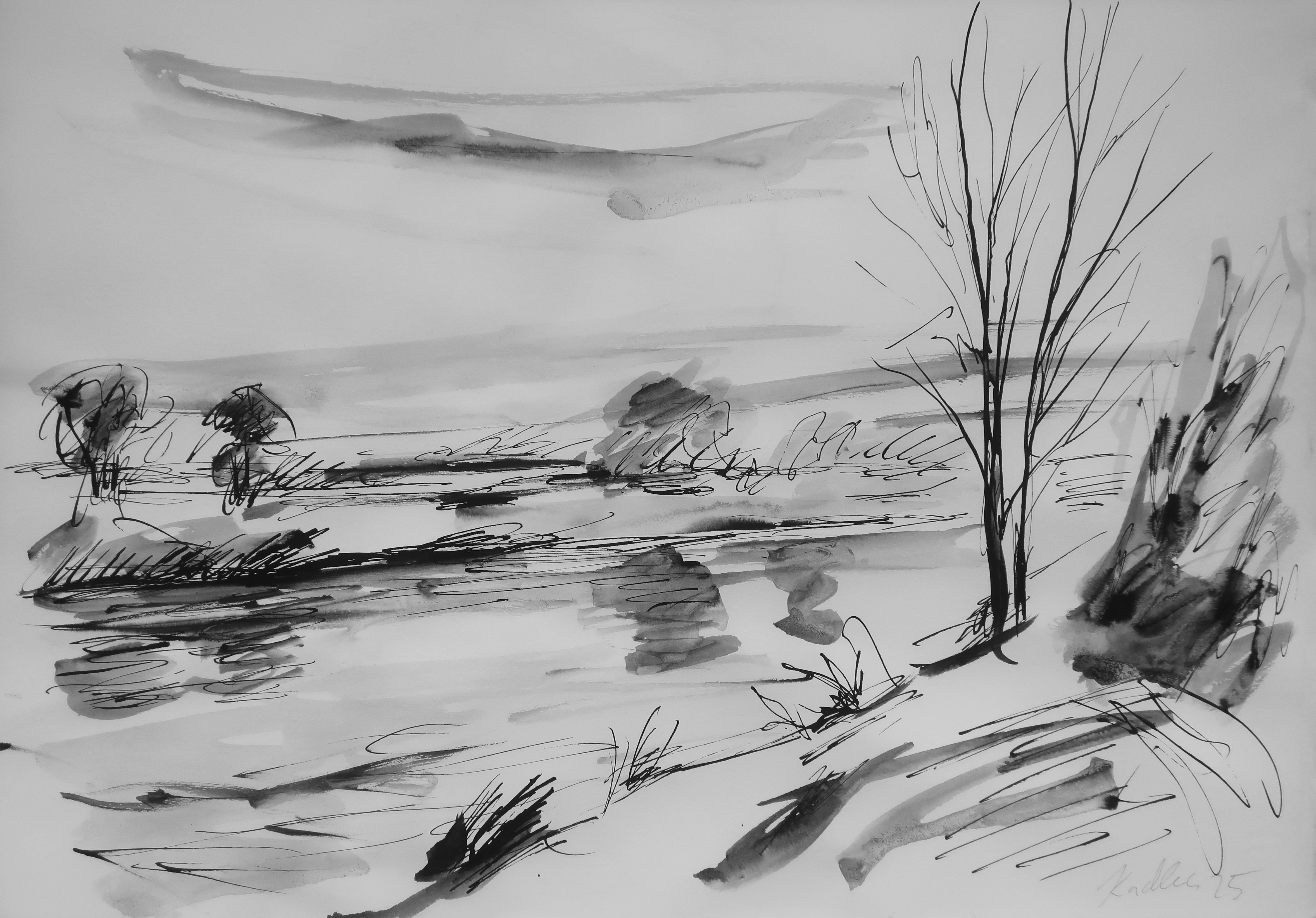 Labe v zimě (30x42 cm)
