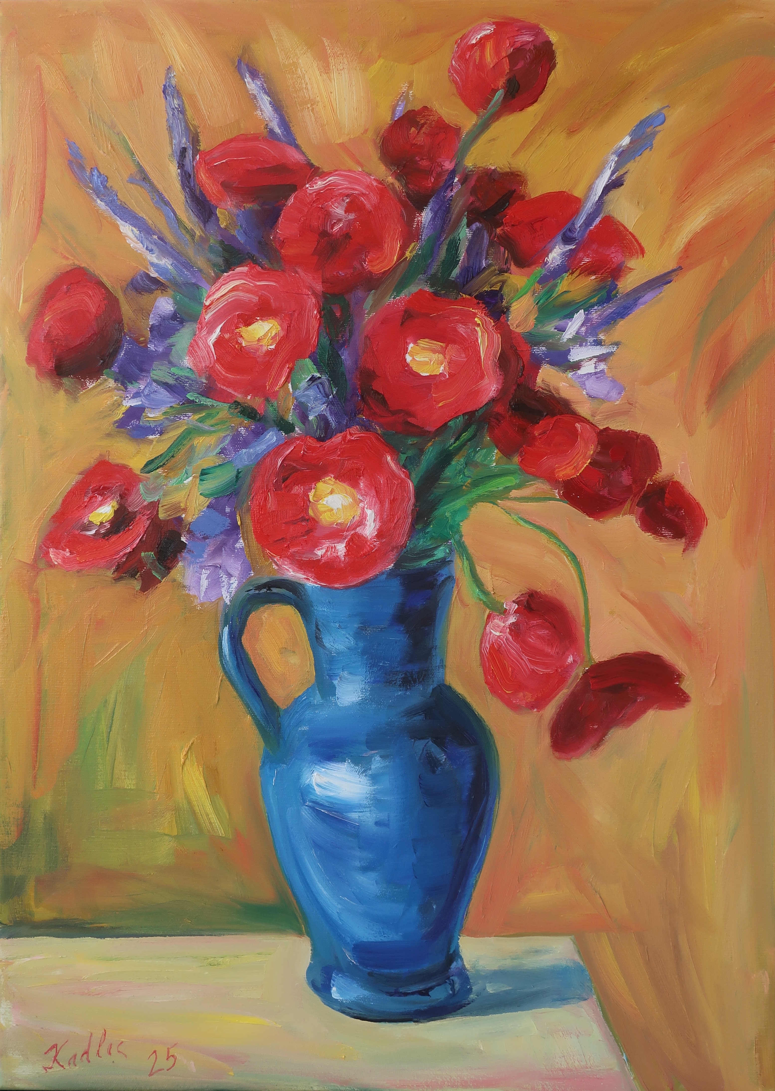 Kytice s vlčími máky (70x50 cm)