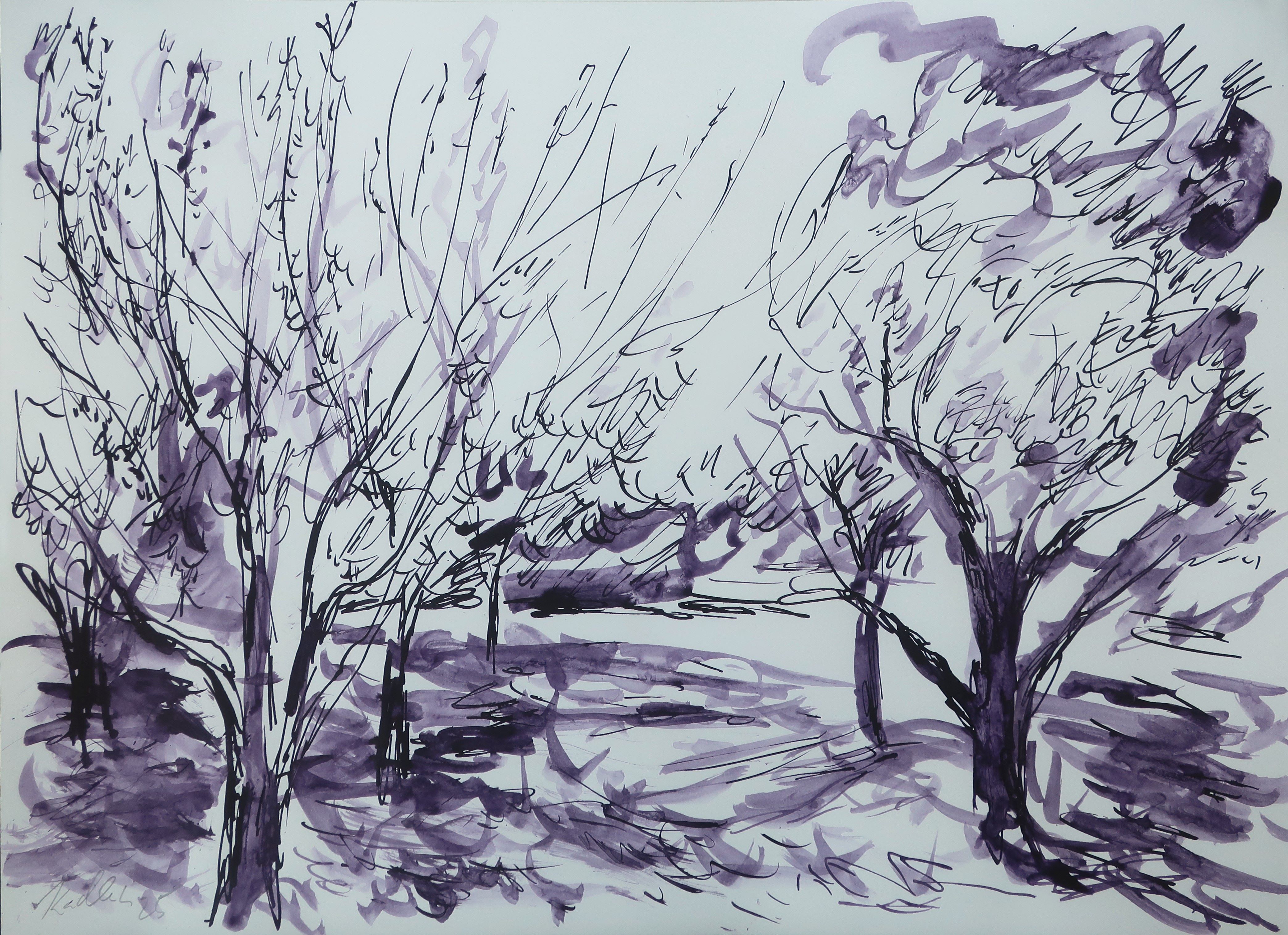 Kvetoucí stromy (30x42 cm)