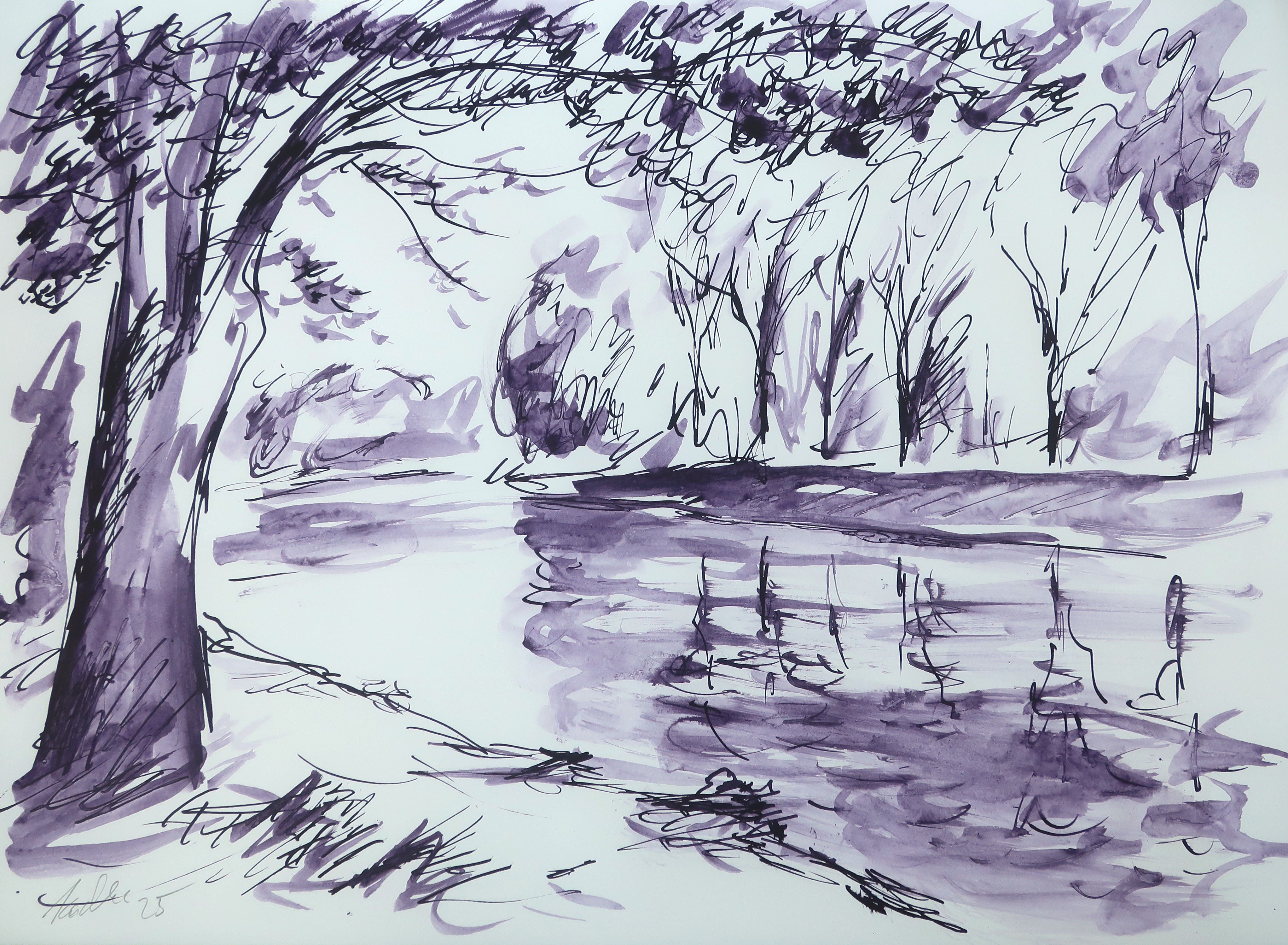 Na břehu Orlice (30x42 cm)