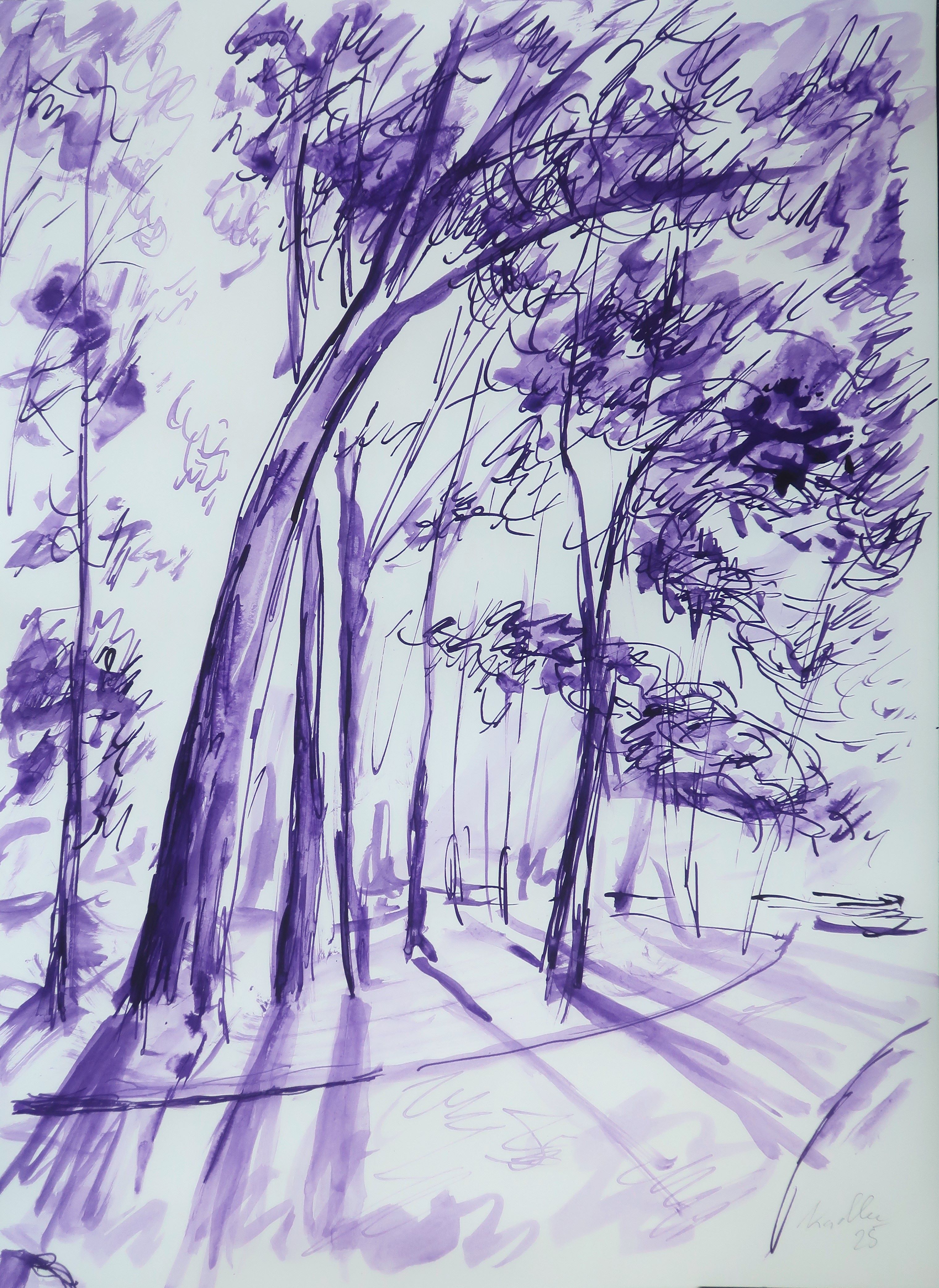 Ráno v Jiráskových sadech (42x30 cm)