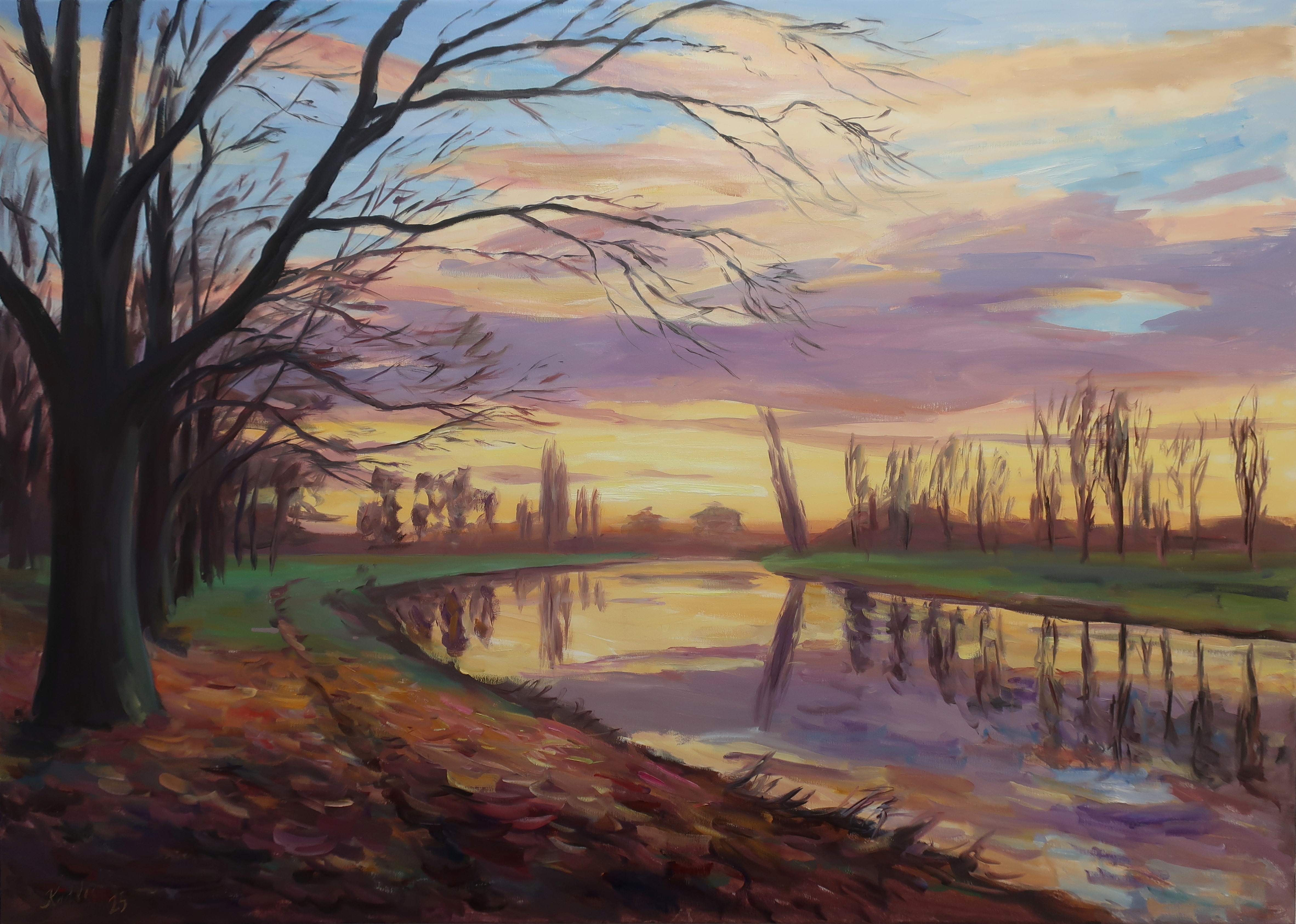 Podvečerní zrcadlení (100x140 cm)