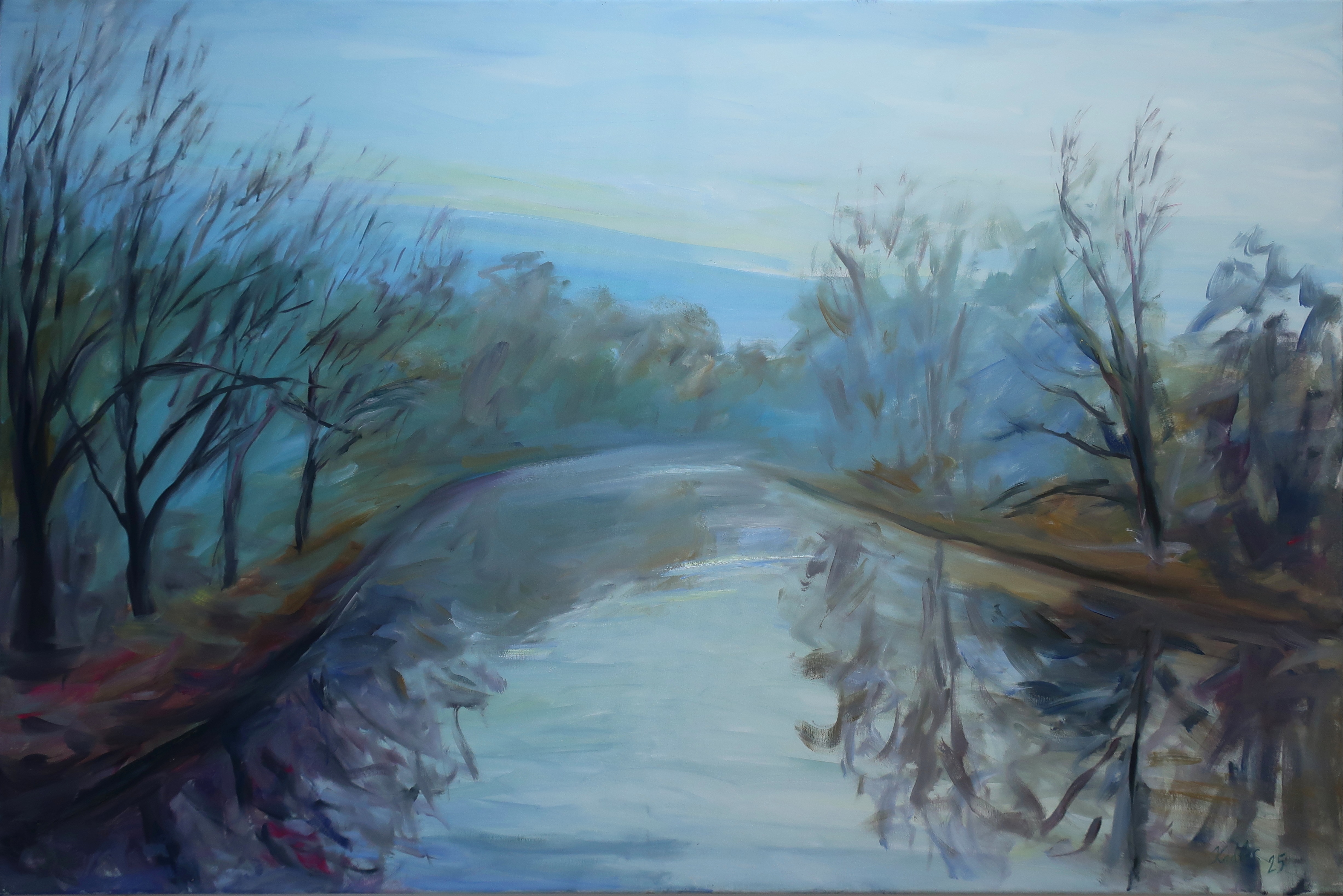 Fog on the river (100x150 cm)