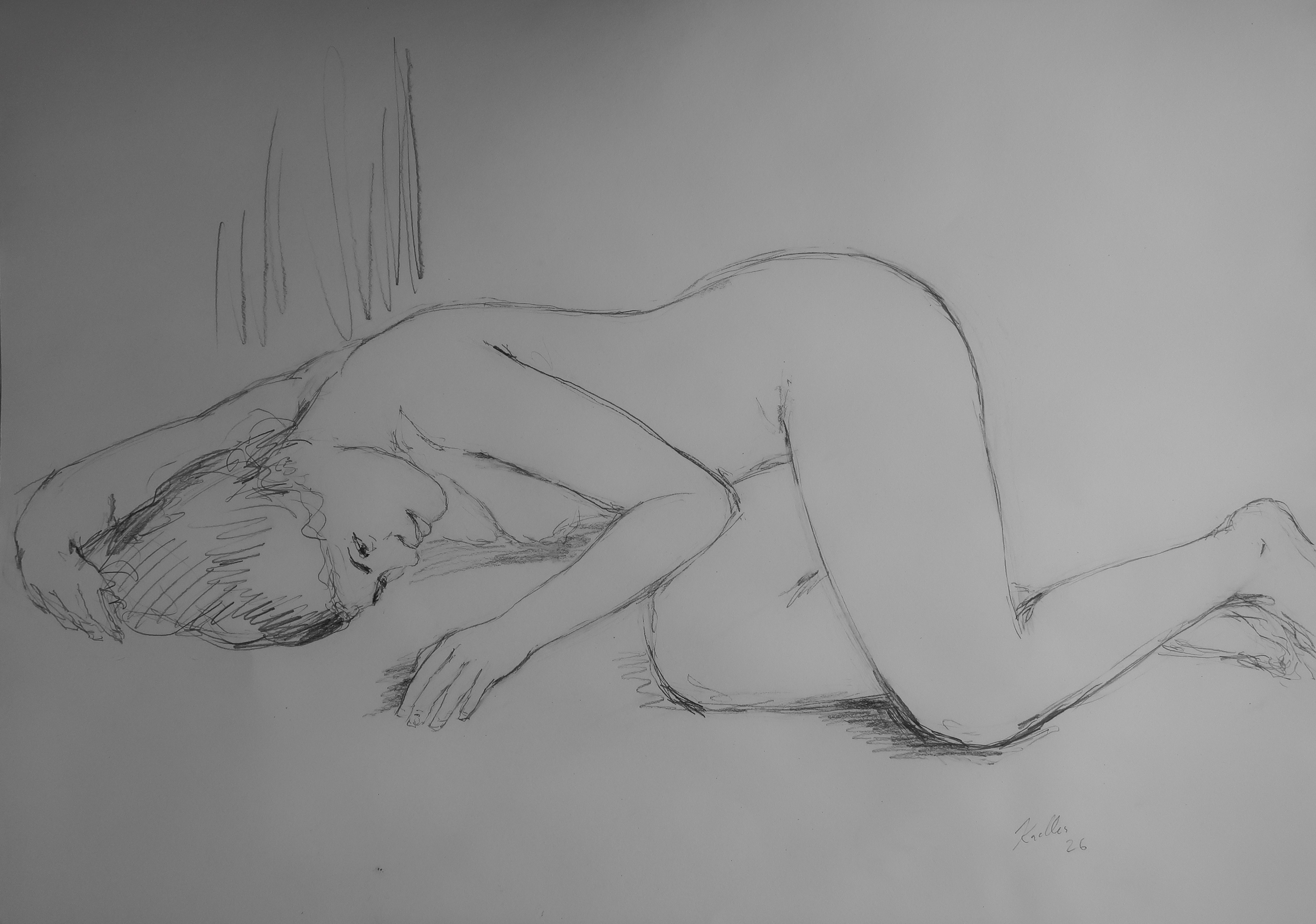 Ležící dívka 2 (59x84 cm)