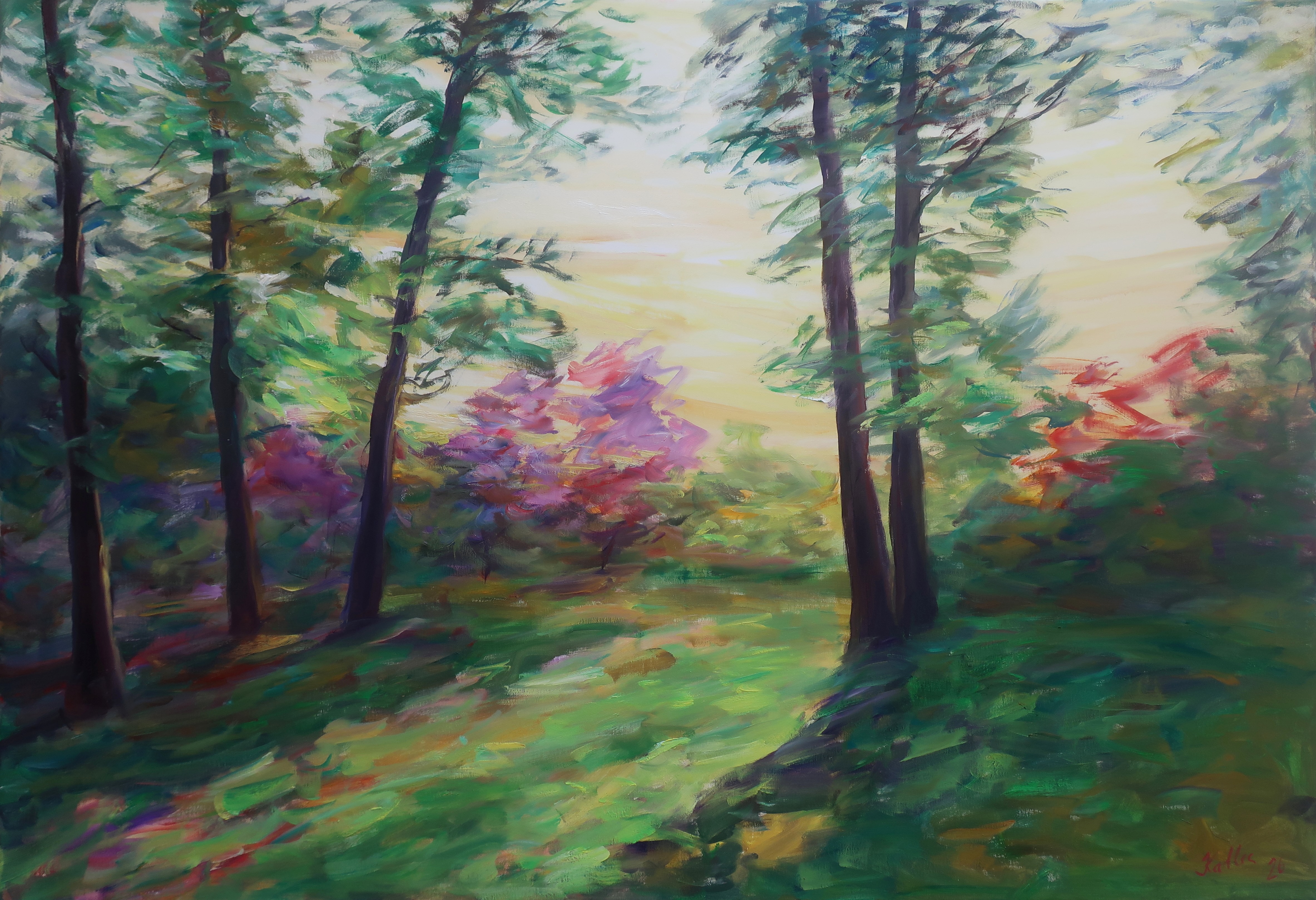 Jaro zrána v parku (90x130 cm)