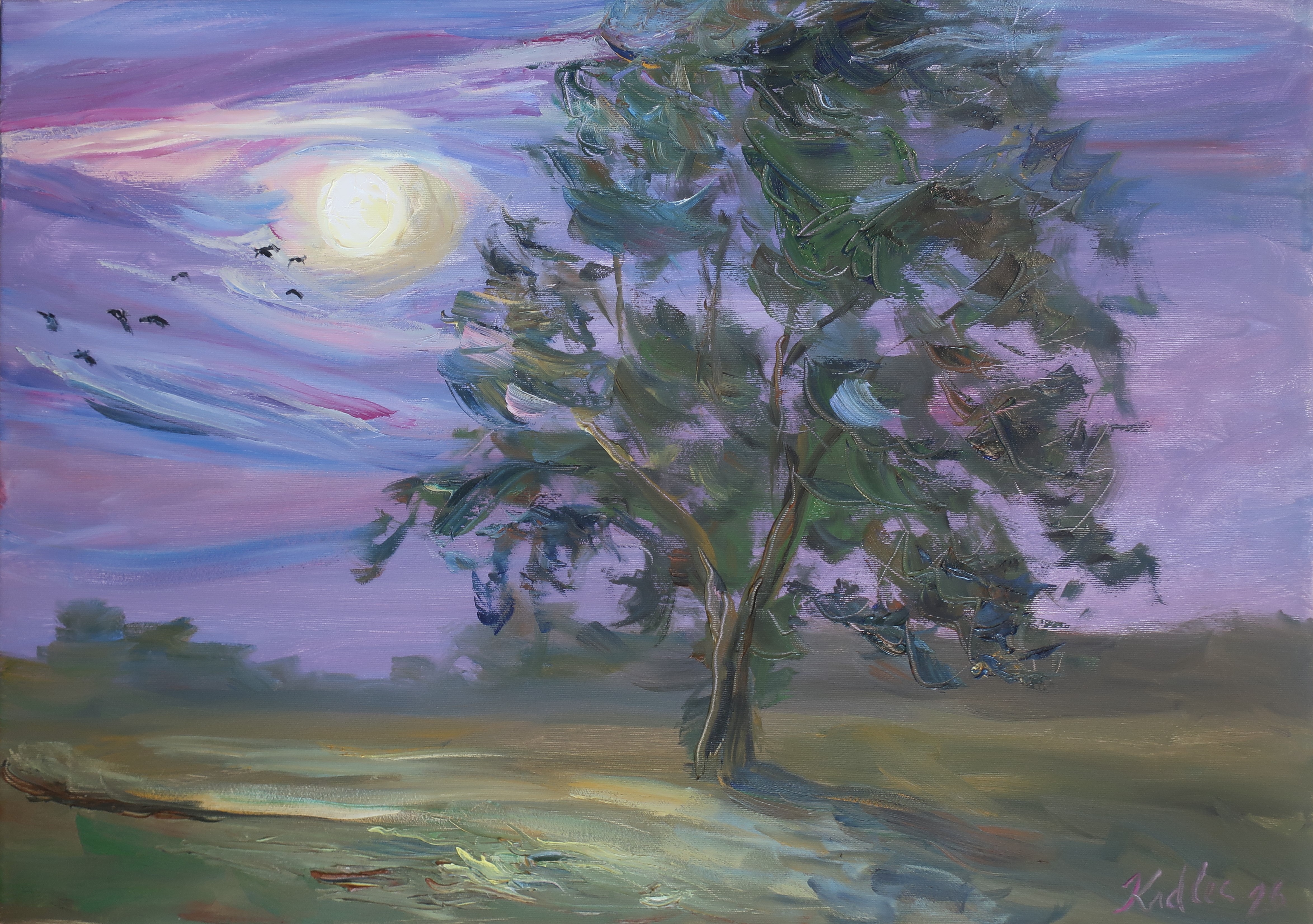 Dub a Měsíc (60x80 cm)