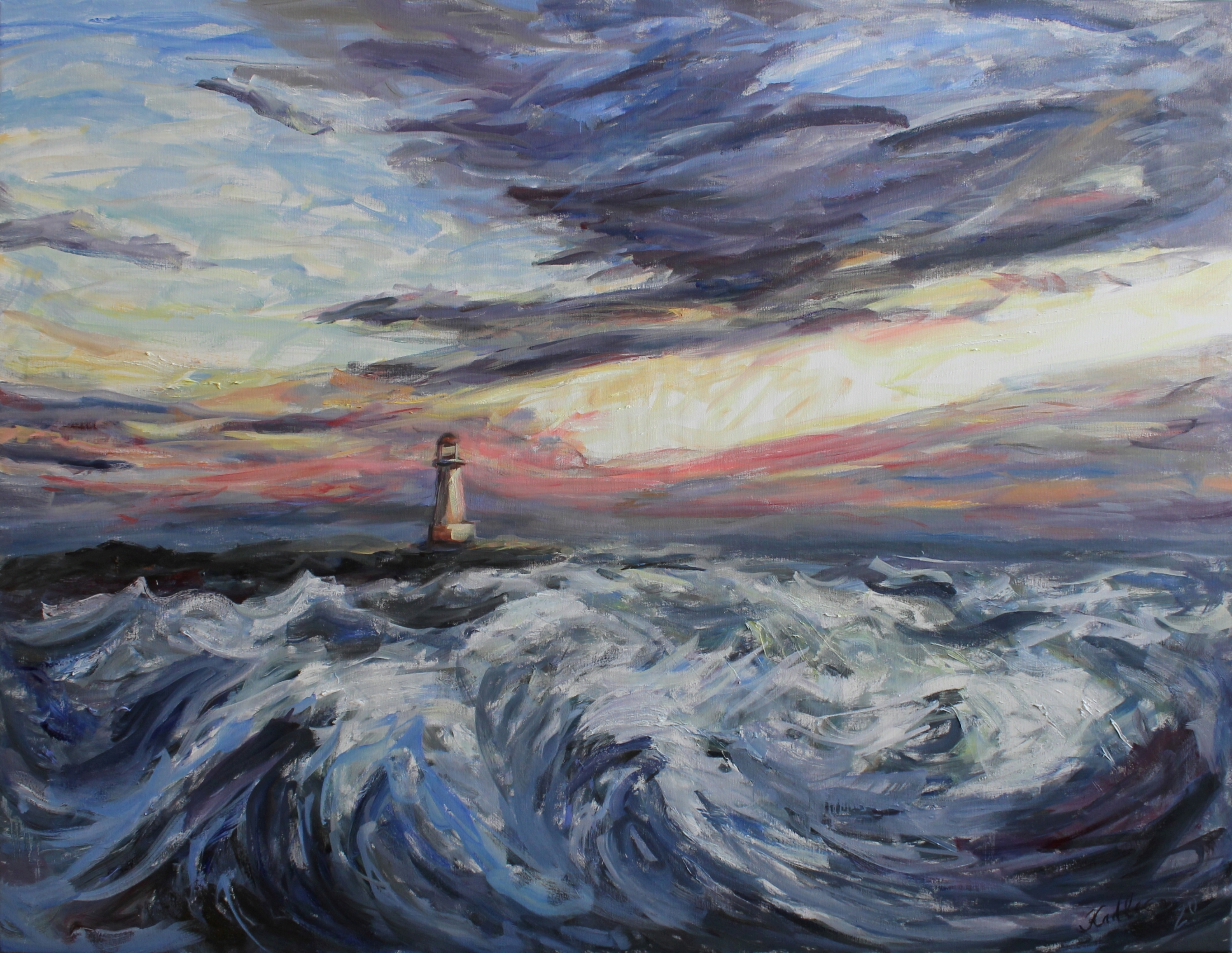 Stormy sea (100x130 cm)