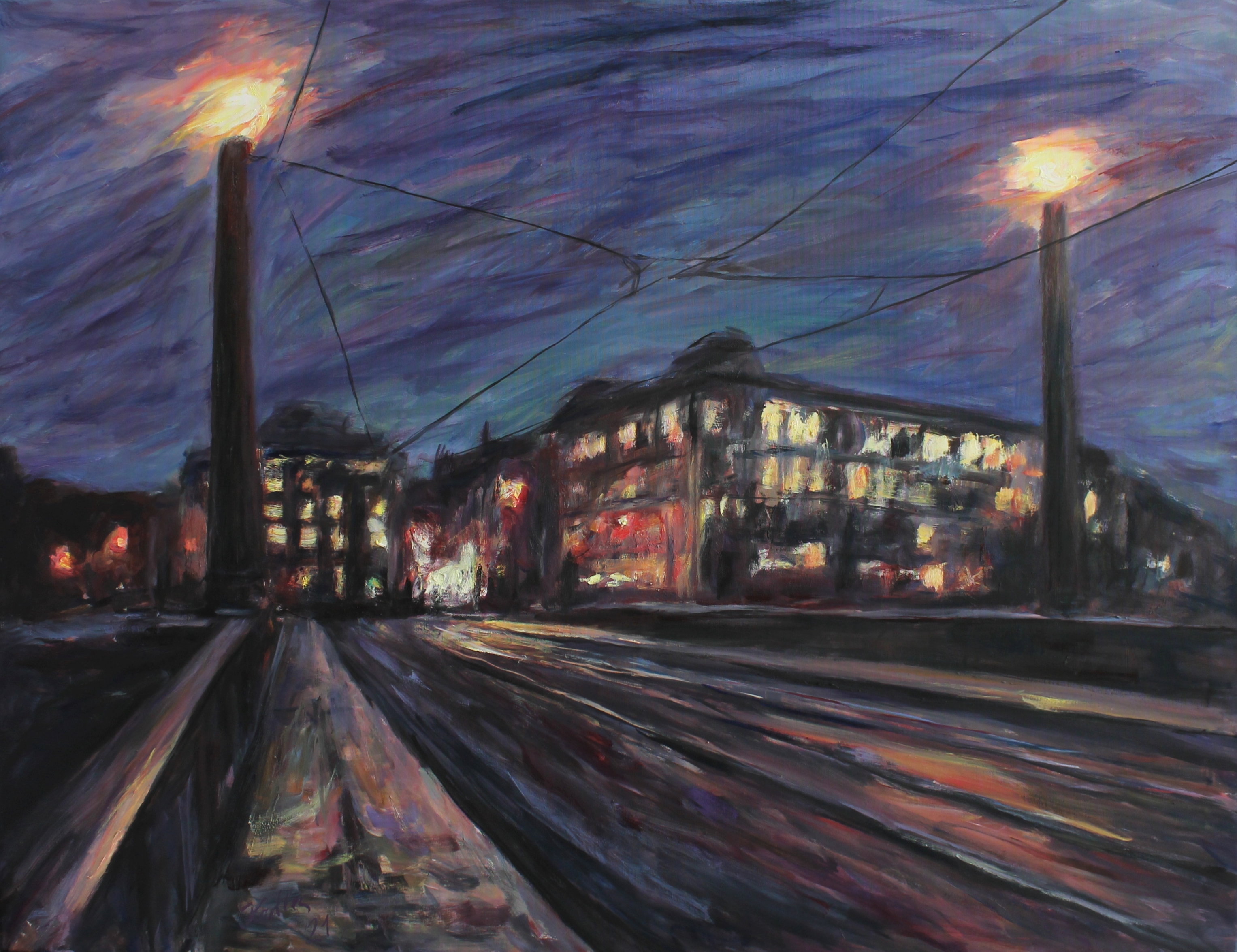 Na Mánesově mostě (130x100 cm)