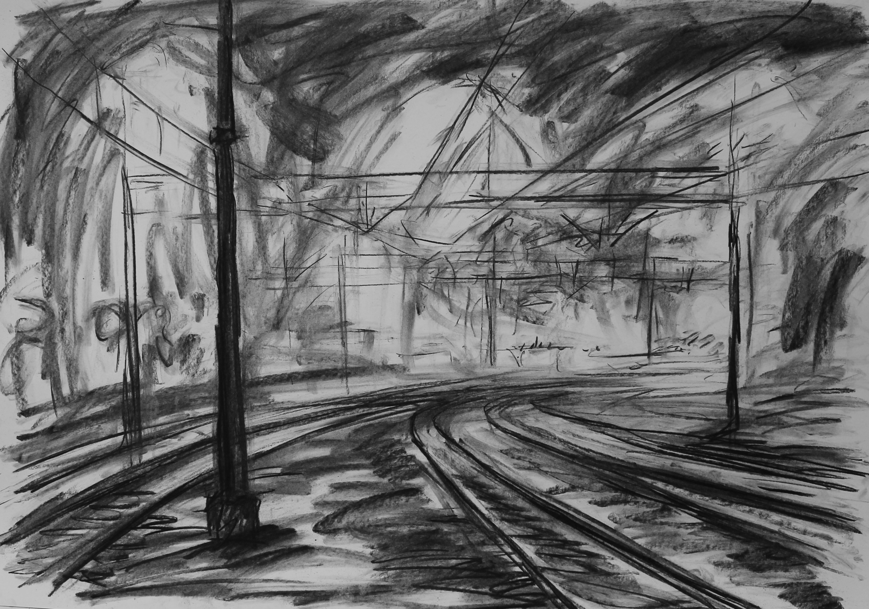 Night Railway (59x84 cm)