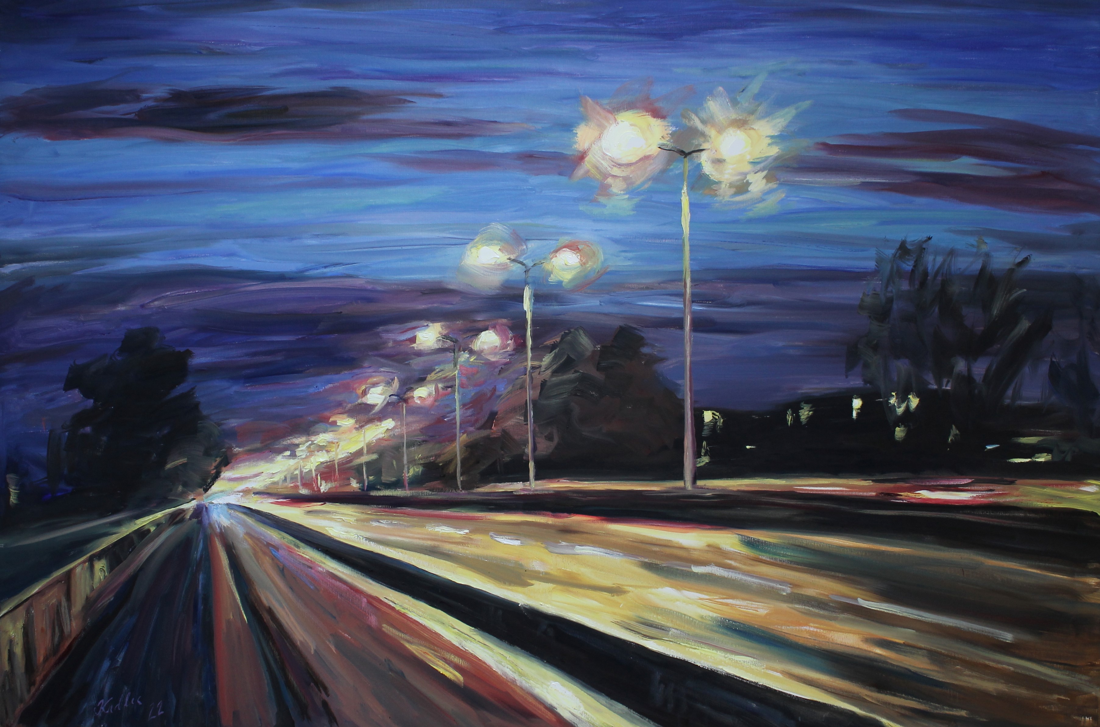 Na mostě U Soutoku (100x150 cm)