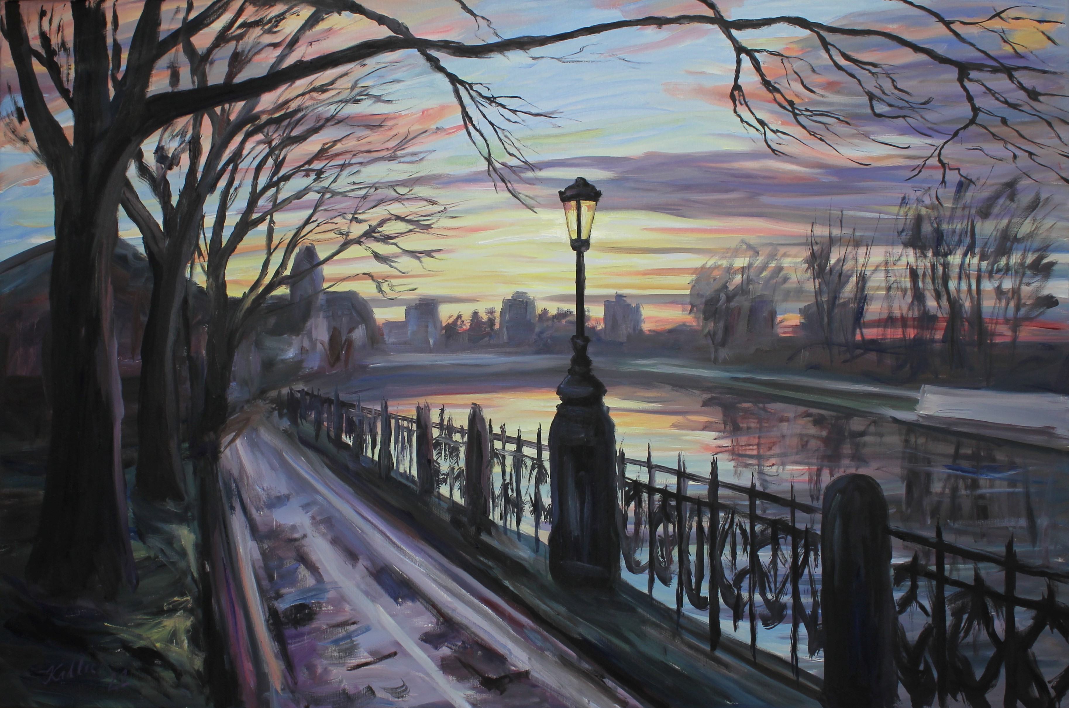 Lucerna na nábřeží (150x100 cm)