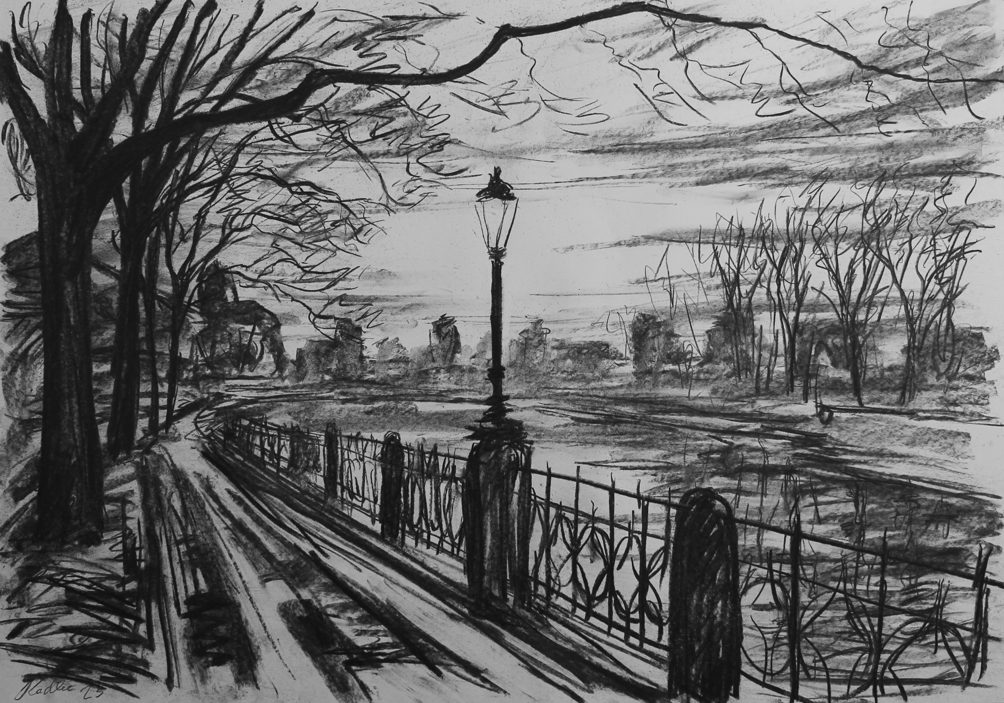 Lucerna na nábřeží (84x59 cm)